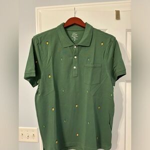 NWT J.Crew Men’s Palm Tree/ Pineapple Embroidered Polo